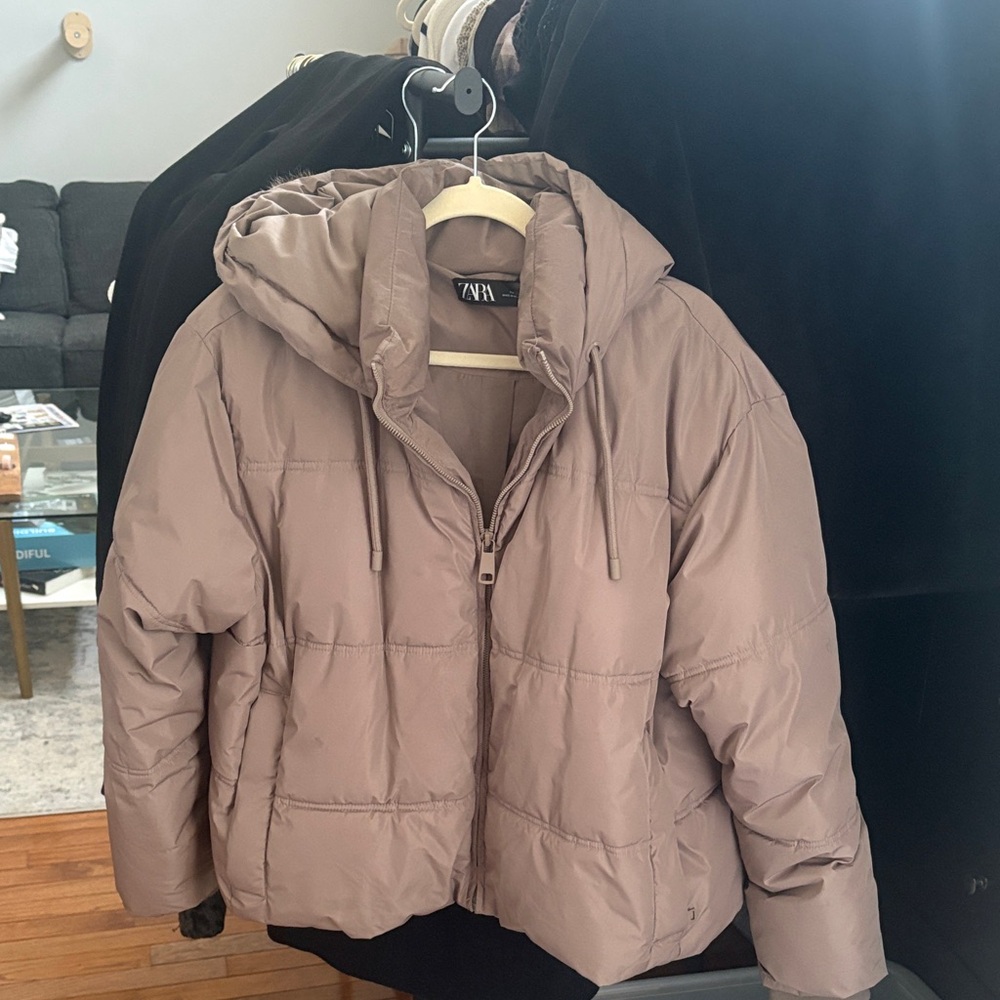 Zara Women's Brown Puffer Jacket
